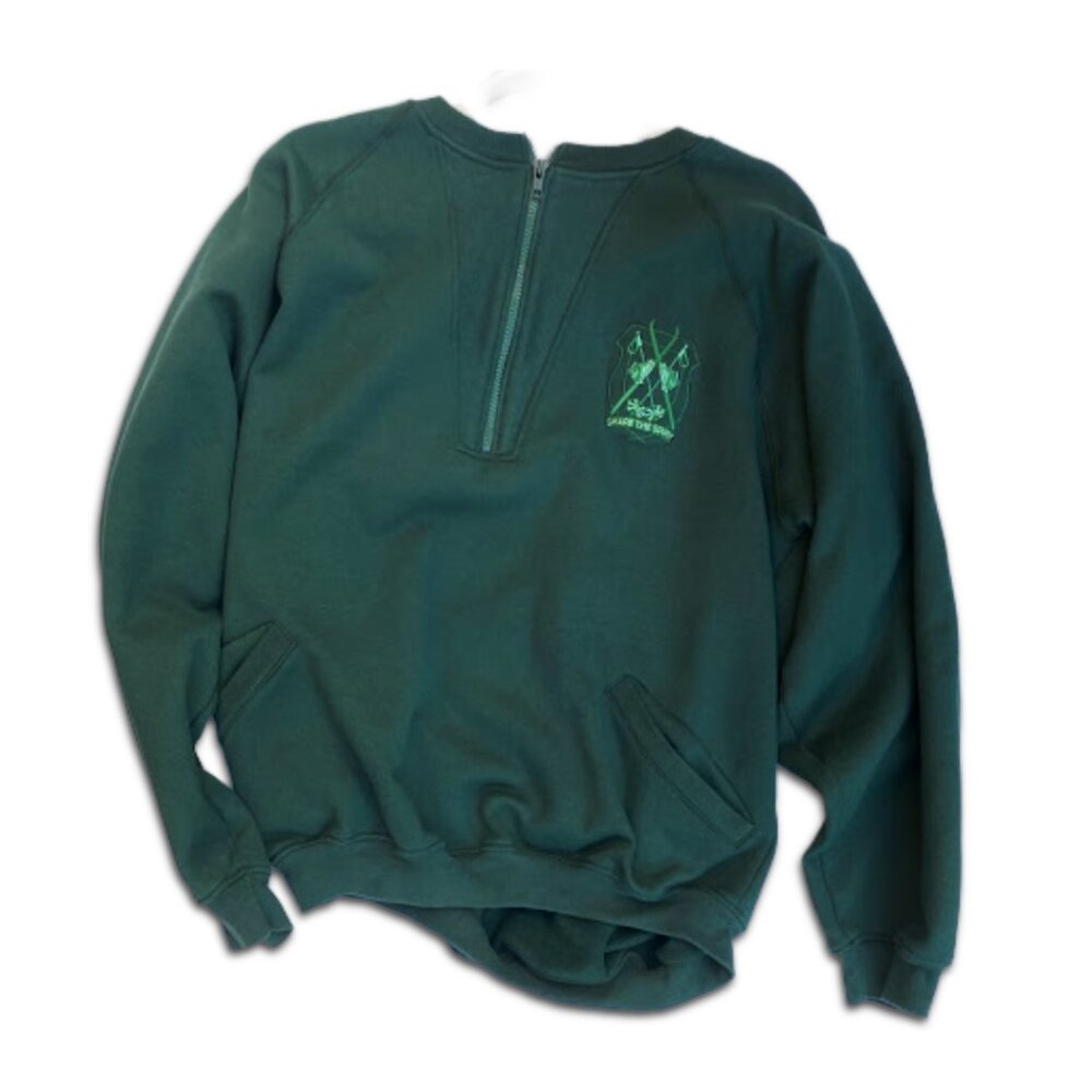 Vintage 80s Harry Rosen Ski Embroidery Crewneck half-zip sweatshirt with pockets